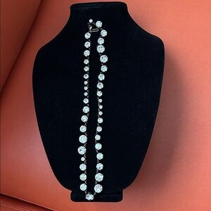 J. Crew Silver Necklace with Sparkling Gems